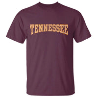 Tennessee Fan T Shirt Orange Retro Checkered Varsity TN State