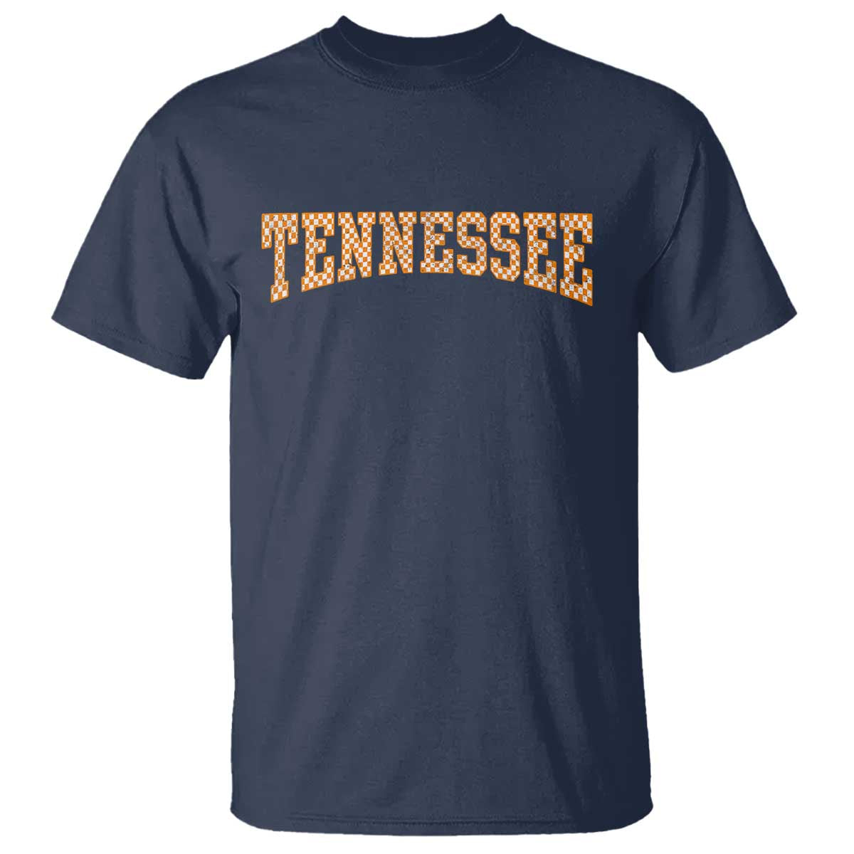 Tennessee Fan T Shirt Orange Retro Checkered Varsity TN State