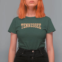 Tennessee Fan T Shirt For Women Orange Retro Checkered Varsity TN State