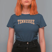 Tennessee Fan T Shirt For Women Orange Retro Checkered Varsity TN State