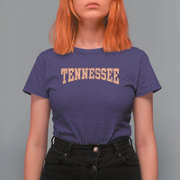 Tennessee Fan T Shirt For Women Orange Retro Checkered Varsity TN State