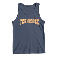 Tennessee Fan Tank Top Orange Retro Checkered Varsity TN State
