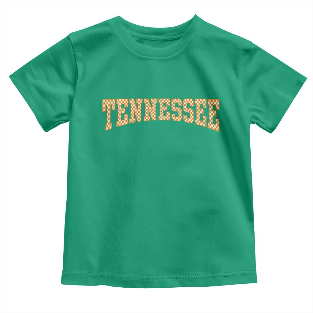 Tennessee Fan Toddler T Shirt Orange Retro Checkered Varsity TN State
