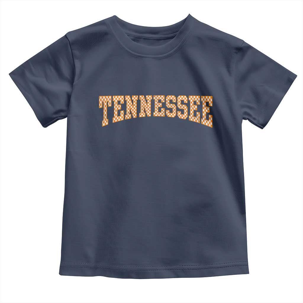 Tennessee Fan Toddler T Shirt Orange Retro Checkered Varsity TN State