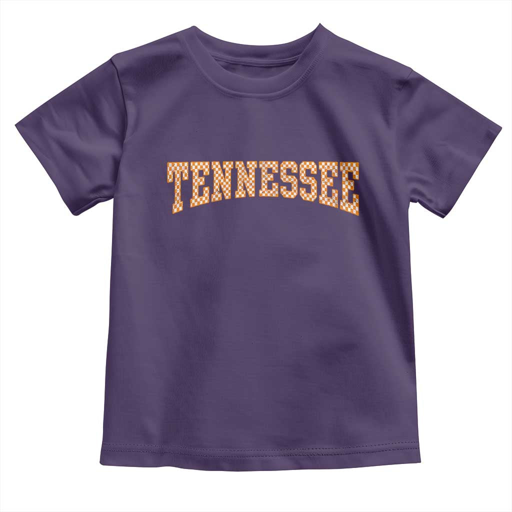 Tennessee Fan Toddler T Shirt Orange Retro Checkered Varsity TN State