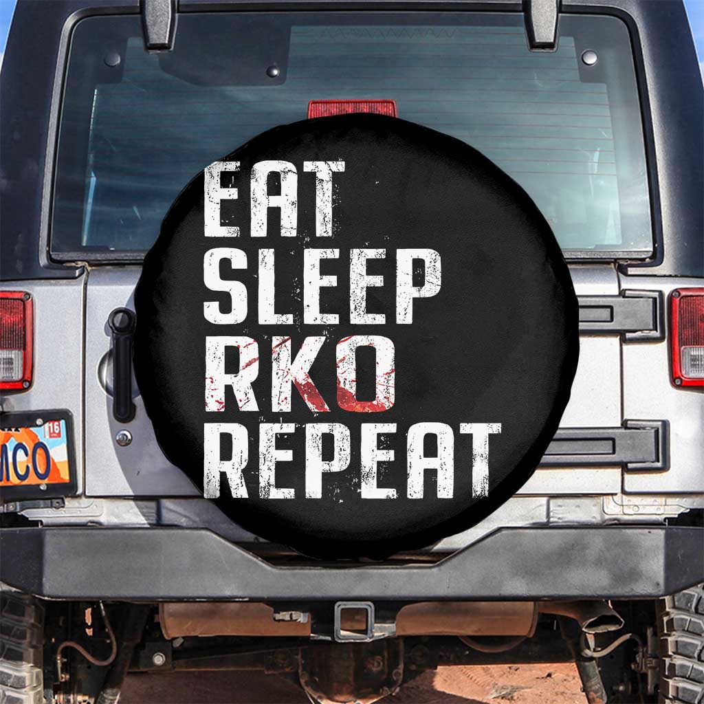 Eat Sleep RKO Repeat Spare Tire Cover Blood Stained