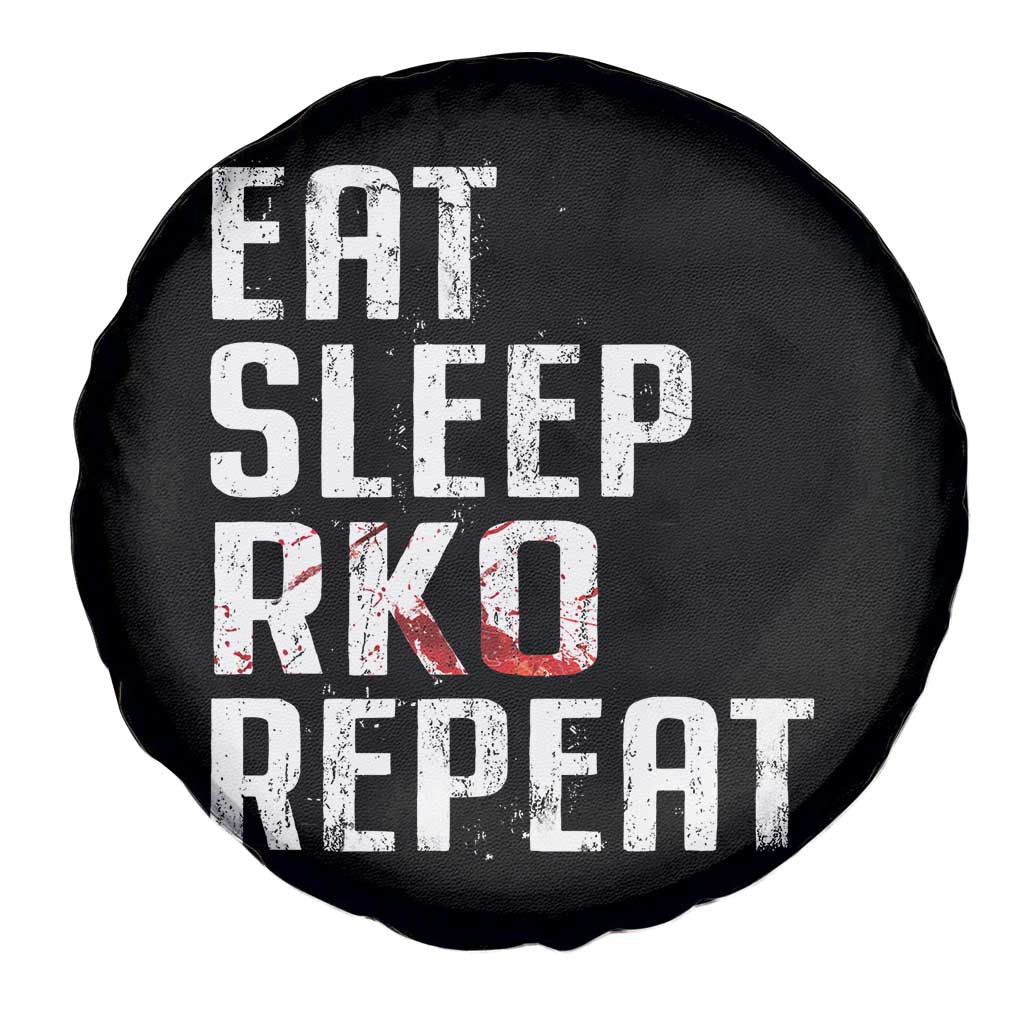 Eat Sleep RKO Repeat Spare Tire Cover Blood Stained
