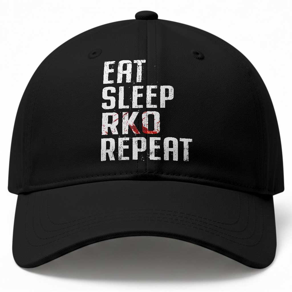 Eat Sleep RKO Repeat Baseball Cap Blood Stained