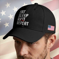 Eat Sleep RKO Repeat Baseball Cap Blood Stained