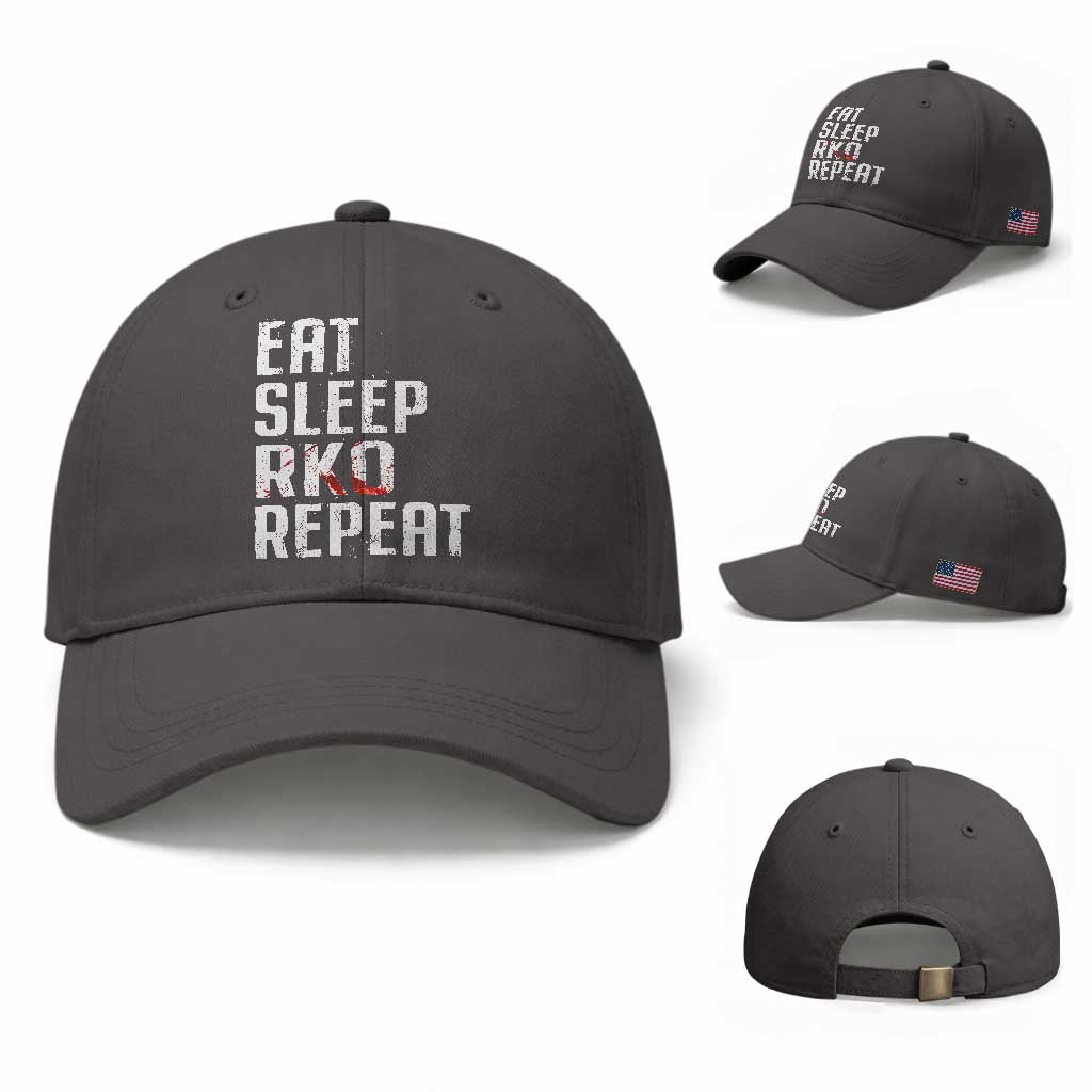 Eat Sleep RKO Repeat Baseball Cap Blood Stained