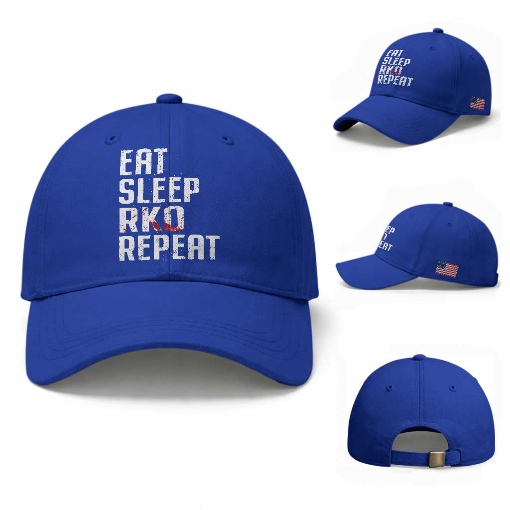 Eat Sleep RKO Repeat Baseball Cap Blood Stained