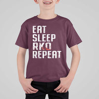 Eat Sleep RKO Repeat T Shirt For Kid Blood Stained