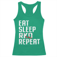 Eat Sleep RKO Repeat Racerback Tank Top Blood Stained