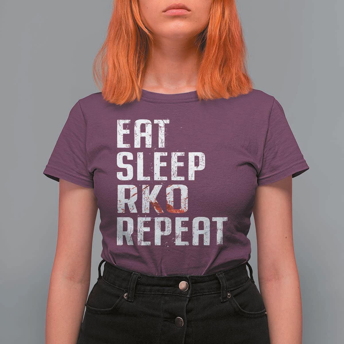 Eat Sleep RKO Repeat T Shirt For Women Blood Stained