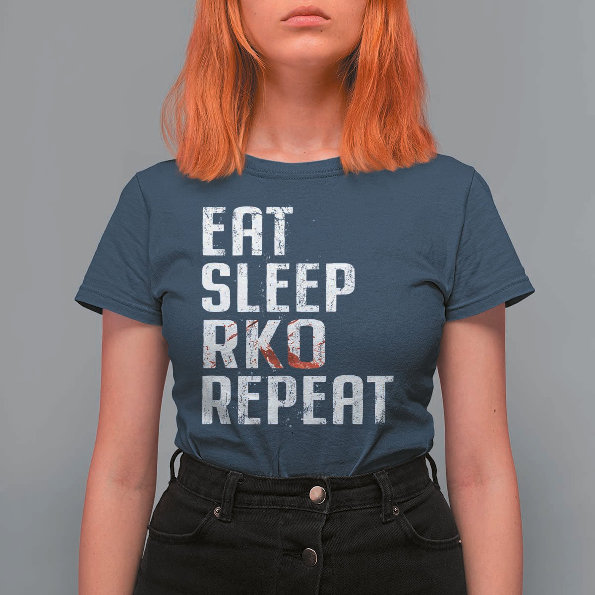 Eat Sleep RKO Repeat T Shirt For Women Blood Stained