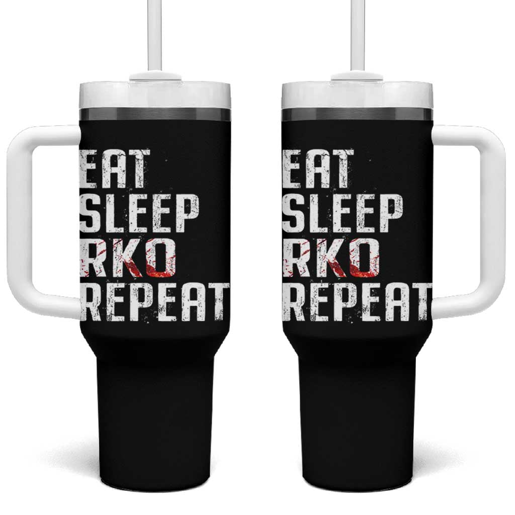 Eat Sleep RKO Repeat Tumbler With Handle Blood Stained