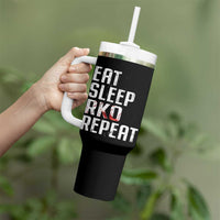 Eat Sleep RKO Repeat Tumbler With Handle Blood Stained
