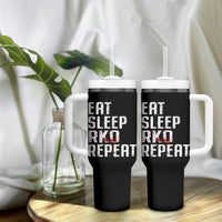 Eat Sleep RKO Repeat Tumbler With Handle Blood Stained