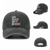 Eat Sleep RKO Repeat Washed Cotton Baseball Cap Blood Stained