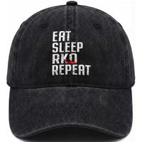 Eat Sleep RKO Repeat Washed Cotton Baseball Cap Blood Stained