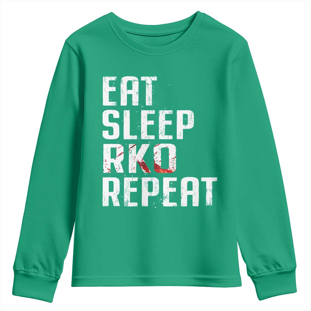 Eat Sleep RKO Repeat Youth Sweatshirt Blood Stained