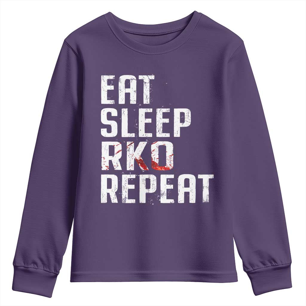 Eat Sleep RKO Repeat Youth Sweatshirt Blood Stained