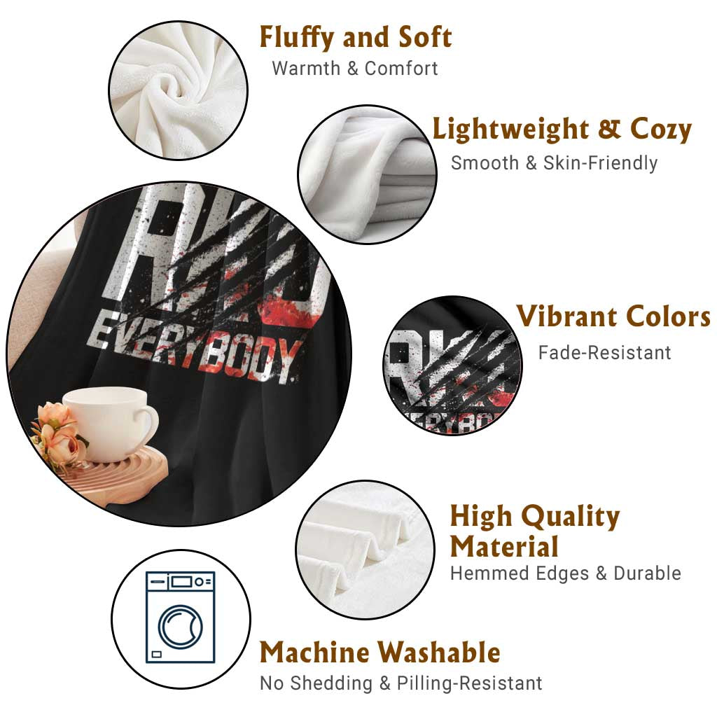 RKO Everybody Throw Blanket Grunge Blood Stained Scratch Mark