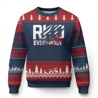 RKO Everybody Ugly Christmas Sweater Grunge Blood Stained Scratch Mark