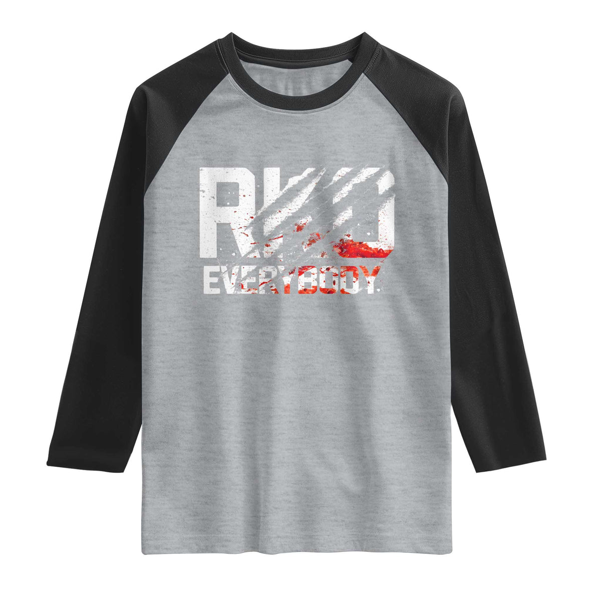 RKO Everybody Raglan Shirt Grunge Blood Stained Scratch Mark