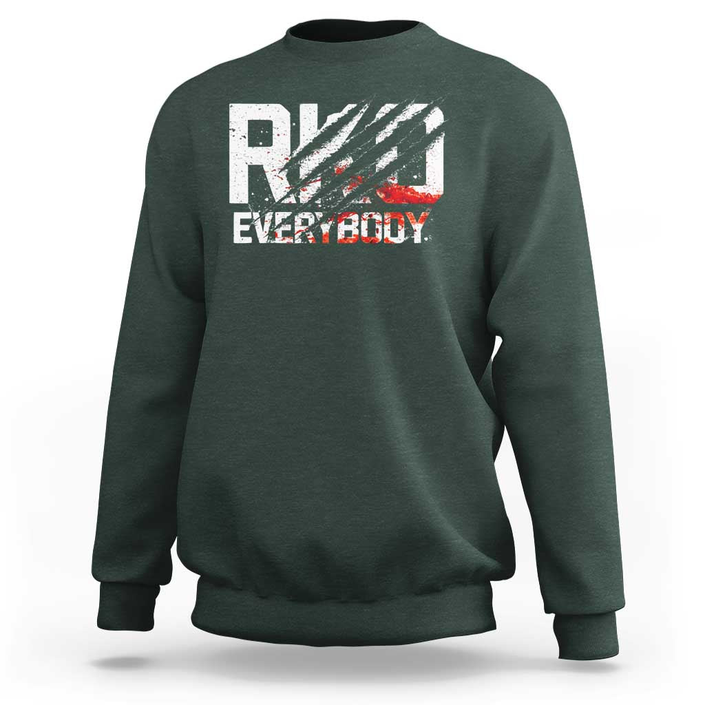 RKO Everybody Sweatshirt Grunge Blood Stained Scratch Mark
