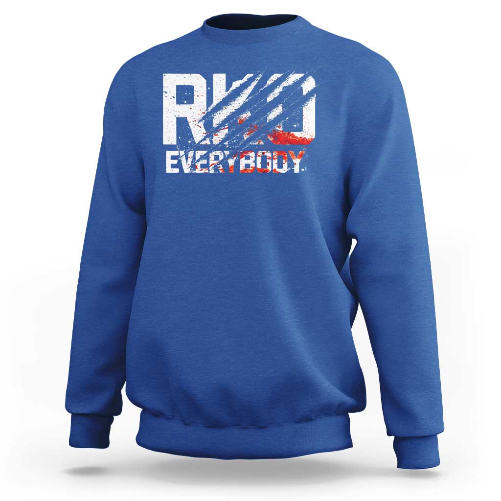 RKO Everybody Sweatshirt Grunge Blood Stained Scratch Mark
