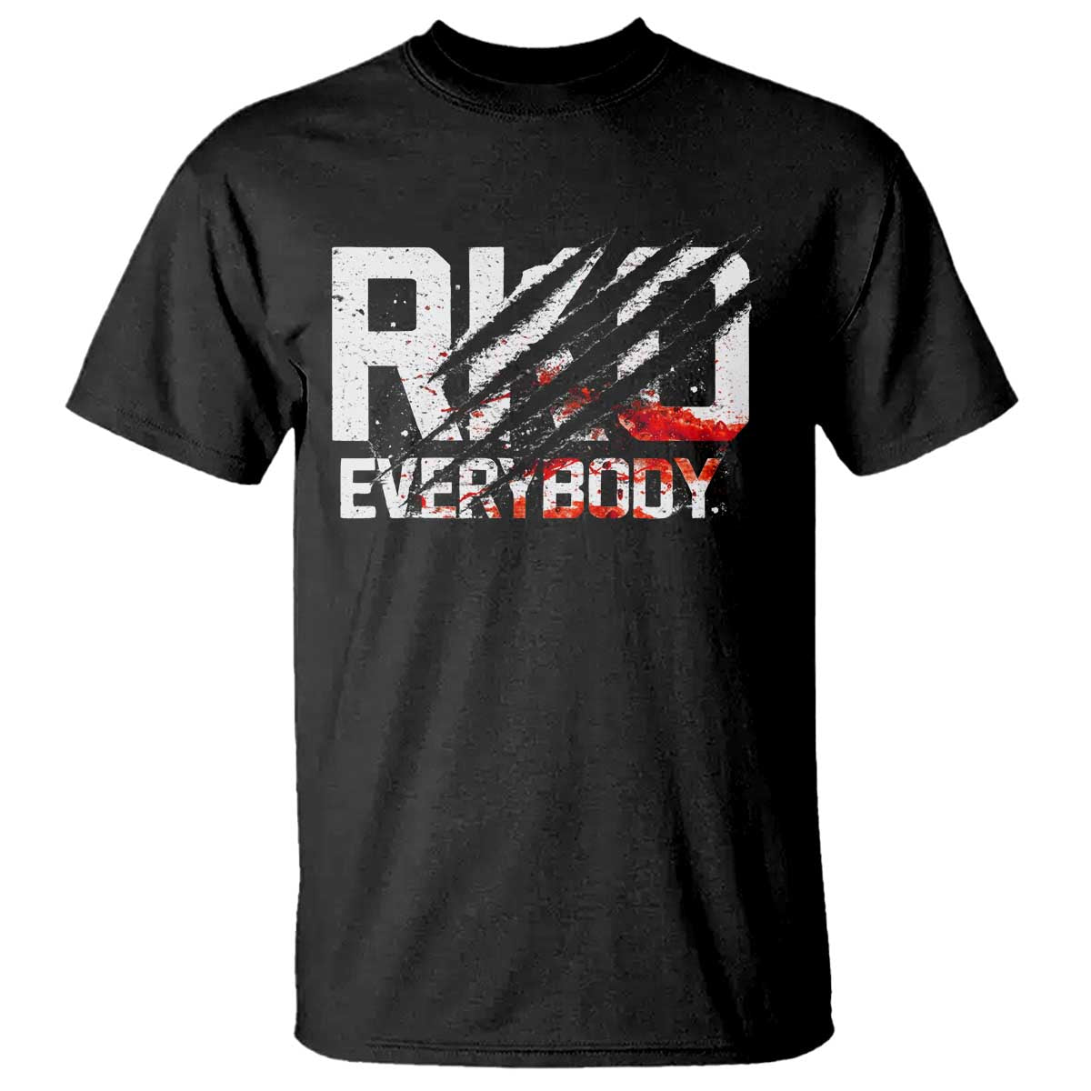 RKO Everybody T Shirt Grunge Blood Stained Scratch Mark