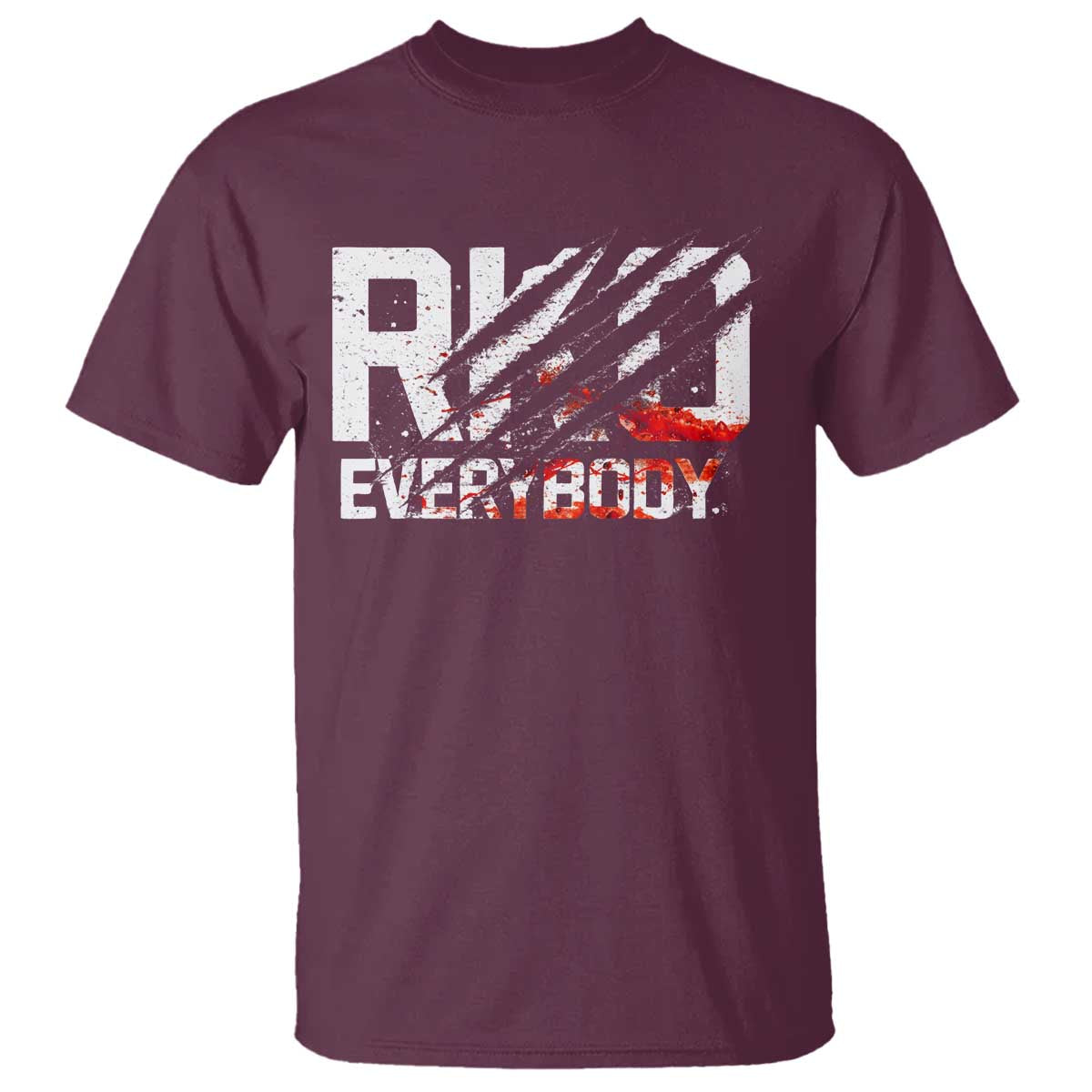 RKO Everybody T Shirt Grunge Blood Stained Scratch Mark