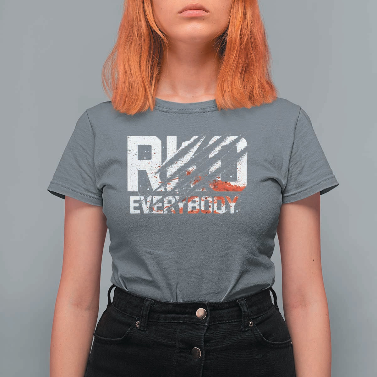 RKO Everybody T Shirt For Women Grunge Blood Stained Scratch Mark