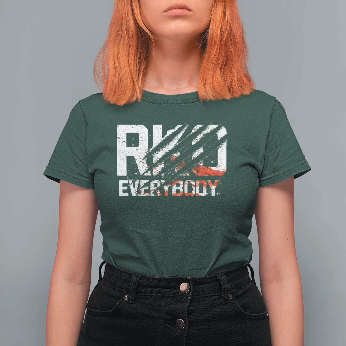 RKO Everybody T Shirt For Women Grunge Blood Stained Scratch Mark