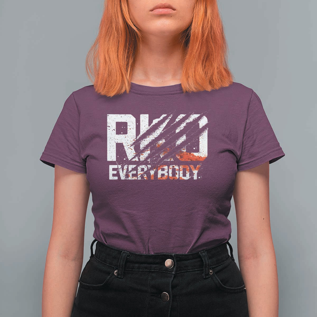 RKO Everybody T Shirt For Women Grunge Blood Stained Scratch Mark