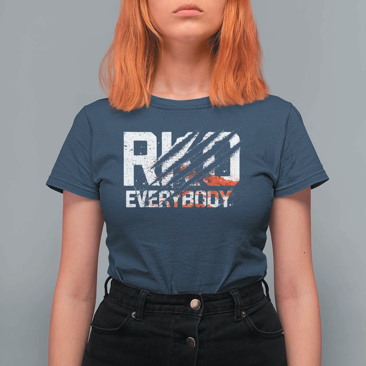 RKO Everybody T Shirt For Women Grunge Blood Stained Scratch Mark