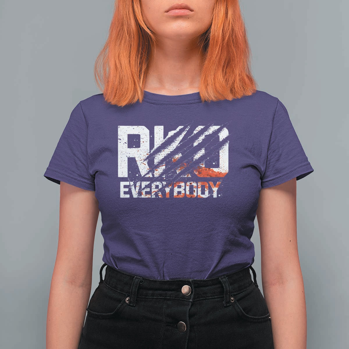 RKO Everybody T Shirt For Women Grunge Blood Stained Scratch Mark