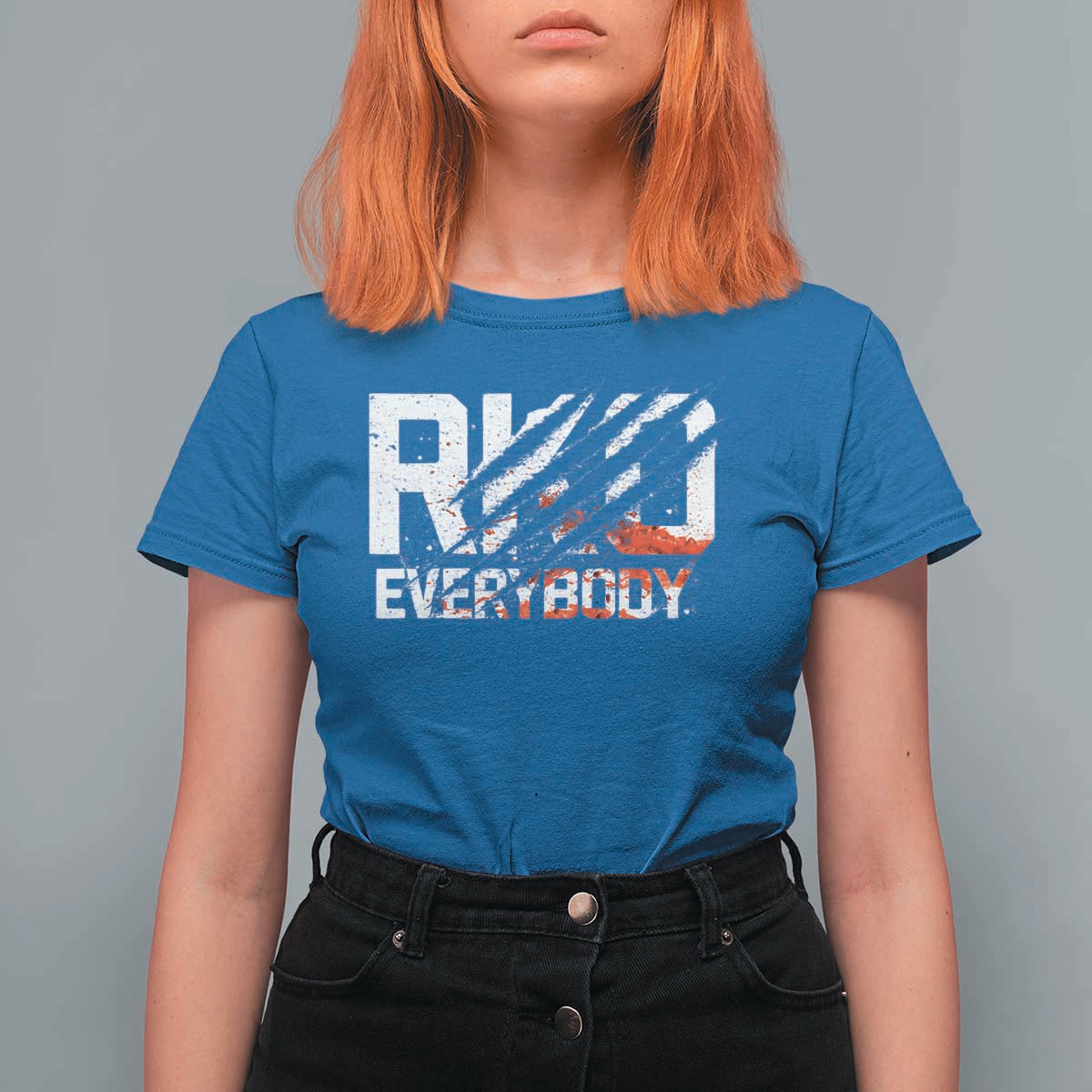 RKO Everybody T Shirt For Women Grunge Blood Stained Scratch Mark