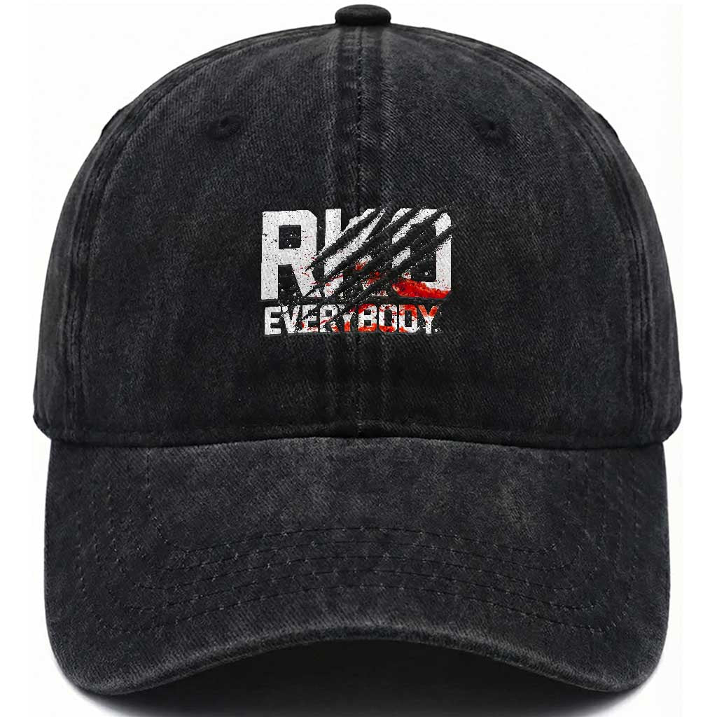 RKO Everybody Washed Cotton Baseball Cap Grunge Blood Stained Scratch Mark