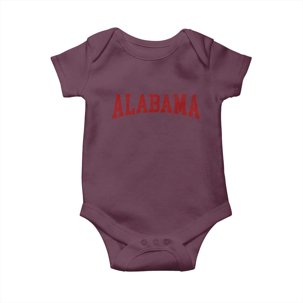 Alabama Fan Baby Onesie Red Bold Sport State Letters Game Day