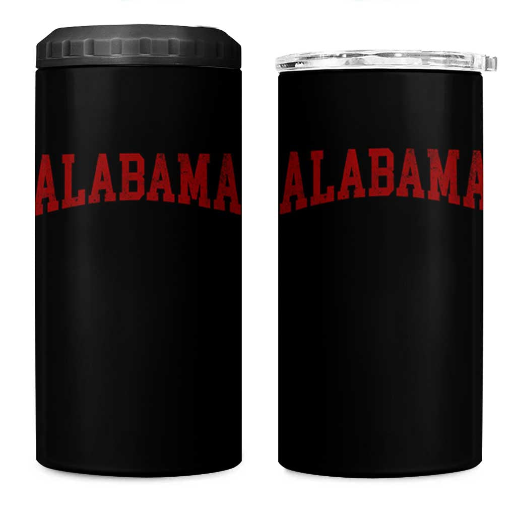 Alabama Fan 4 in 1 Can Cooler Tumbler Red Bold Sport State Letters Game Day