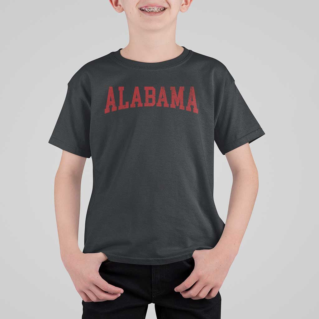 Alabama Fan T Shirt For Kid Red Bold Sport State Letters Game Day