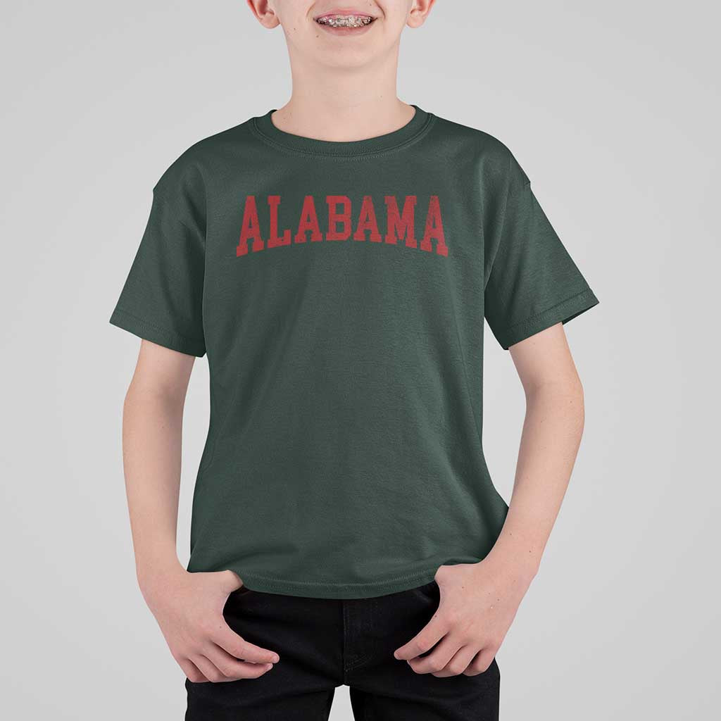 Alabama Fan T Shirt For Kid Red Bold Sport State Letters Game Day