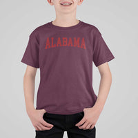 Alabama Fan T Shirt For Kid Red Bold Sport State Letters Game Day
