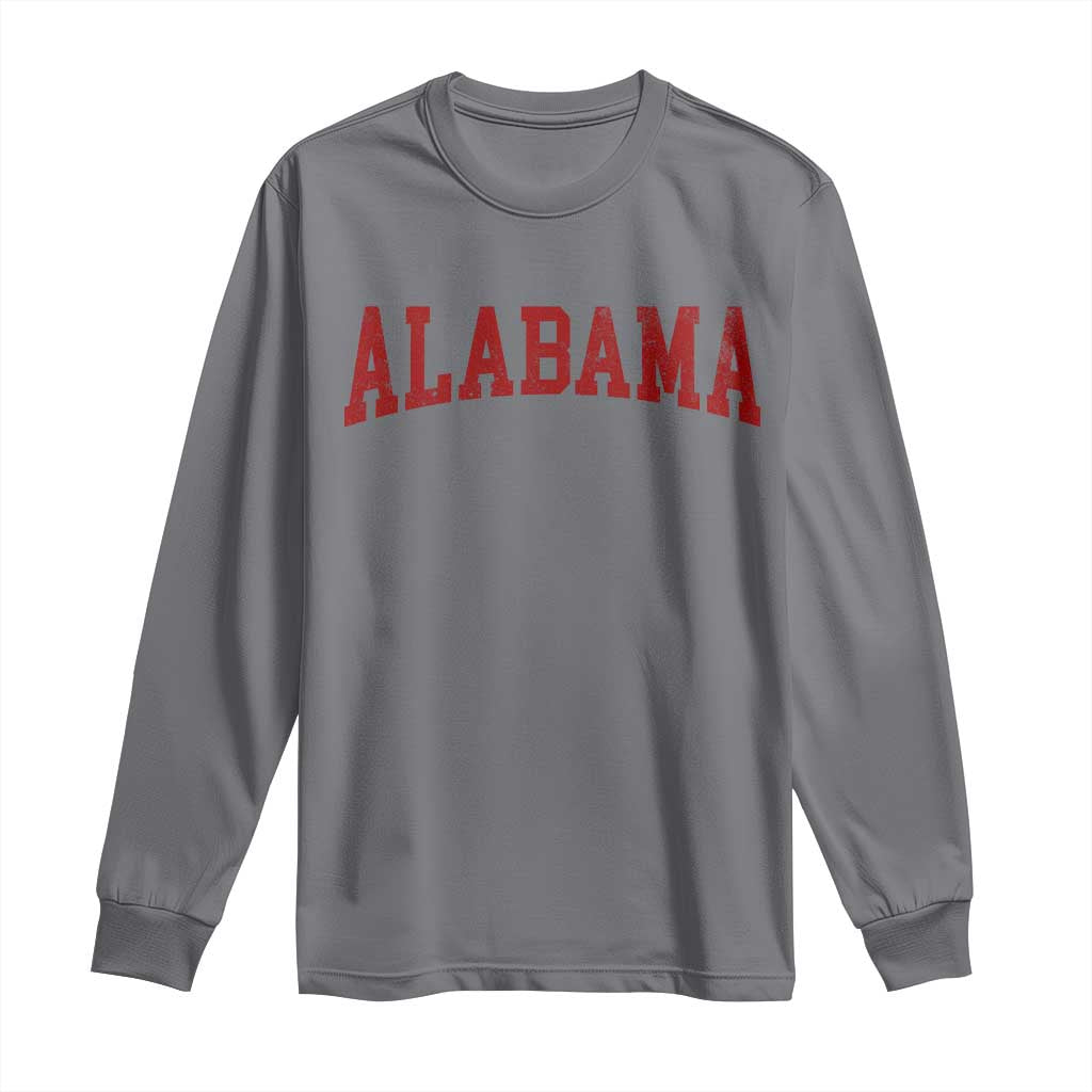 Alabama Fan Long Sleeve Shirt Red Bold Sport State Letters Game Day