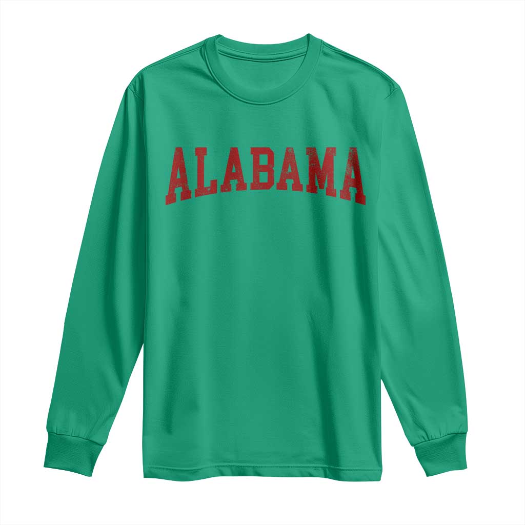 Alabama Fan Long Sleeve Shirt Red Bold Sport State Letters Game Day