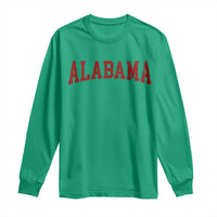 Alabama Fan Long Sleeve Shirt Red Bold Sport State Letters Game Day