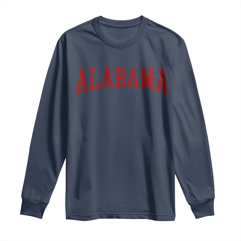 Alabama Fan Long Sleeve Shirt Red Bold Sport State Letters Game Day