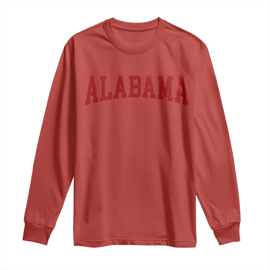 Alabama Fan Long Sleeve Shirt Red Bold Sport State Letters Game Day